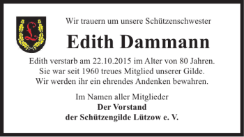 Traueranzeige von Edith Dammann von Salzgitter Zeitung