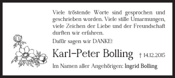 Traueranzeige von Karl-Peter Bolling von Braunschweiger Zeitung