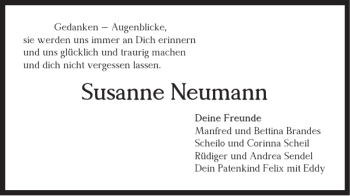 Traueranzeige von Susanne Neumann von Braunschweiger Zeitung
