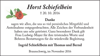 Traueranzeige von Ingrid Schiefelbein Omas Und Bernd von Braunschweiger Zeitung