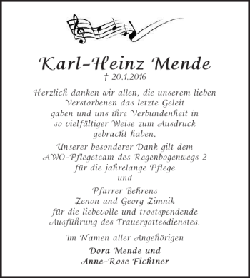 Traueranzeige von Karl-Heinz Mende von Salzgitter Zeitung