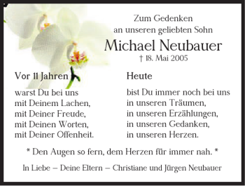 Traueranzeige von Michael Neubauer von Braunschweiger Zeitung