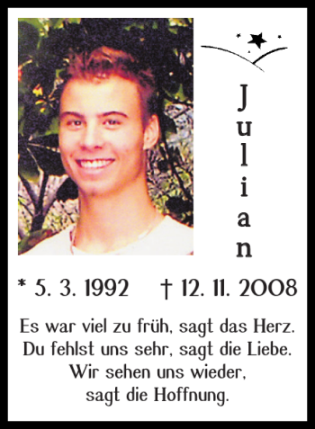 Traueranzeige von Julian  von Braunschweiger Zeitung