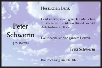 Traueranzeige von Peter Schwerin von Braunschweiger Zeitung
