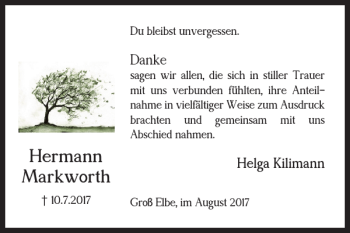 Traueranzeige von Hermann Markworth von Salzgitter Zeitung