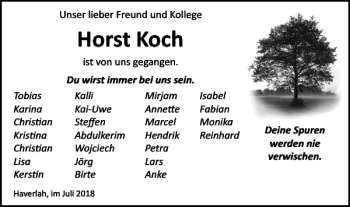 Traueranzeige von Horst Koch von Salzgitter Zeitung