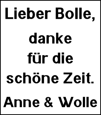 Traueranzeige von Bolle  von Braunschweiger Zeitung