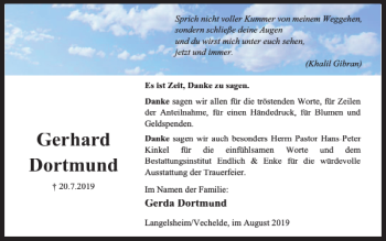 Traueranzeige von Gerhard Dortmund von Braunschweiger Zeitung
