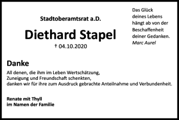 Traueranzeige von Diethard Stapel von Salzgitter Zeitung