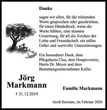 Traueranzeige von Jörg Markmann von Helmstedter Nachrichten