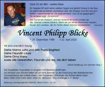 Traueranzeige von Denk Bild weites Meer. April von Wolfsburger Nachrichten