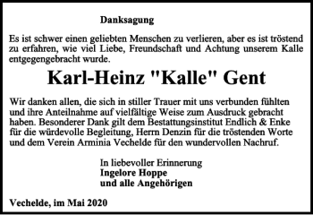 Traueranzeige von Karl-Heinz Kalle Gent von Helmstedter Nachrichten