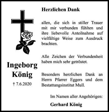 Traueranzeige von Ingeborg König von Wolfenbütteler Zeitung
