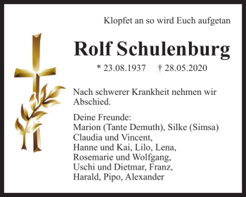 Traueranzeige von Rolf Schulenburg von Braunschweiger Zeitung