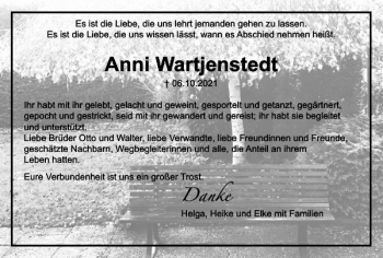 Traueranzeige von Anni Wartjenstedt von Salzgitter Zeitung