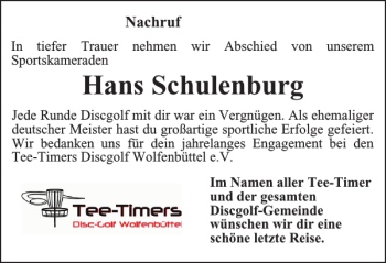 Traueranzeige von Hans Schulenburg von Salzgitter Zeitung