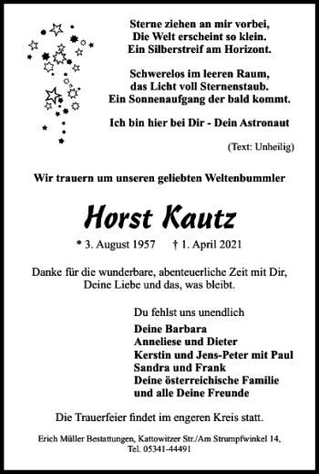 Traueranzeige von Horst Kautz von Salzgitter Zeitung