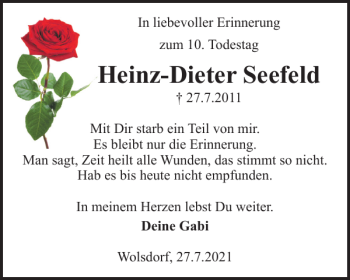 Traueranzeige von Heinz-Dieter Seefeld von Helmstedter Nachrichten