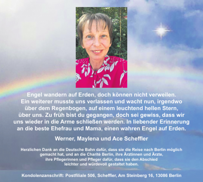  Traueranzeige für Beate Scheffler vom 22.10.2022 aus Wolfsburger Nachrichten