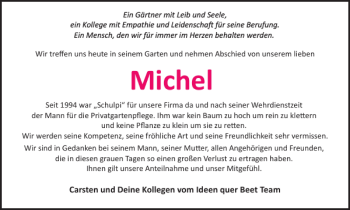Traueranzeige von Michel  von Braunschweiger Zeitung