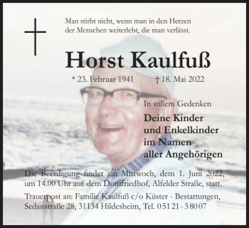 Traueranzeige von Horst Kaulfuß von Braunschweiger Zeitung