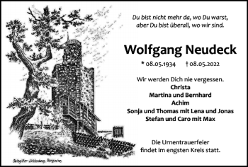 Traueranzeige von Wolfgang Neudeck von Salzgitter Zeitung