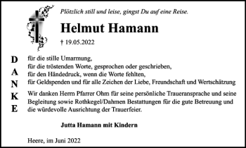 Traueranzeige von Helmut Hamann von Salzgitter Zeitung
