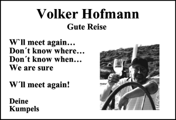 Traueranzeige von Volker Hofmann von Braunschweiger Zeitung