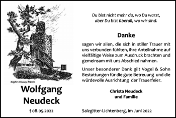 Traueranzeige von Wolfgang Neudeck von Salzgitter Zeitung