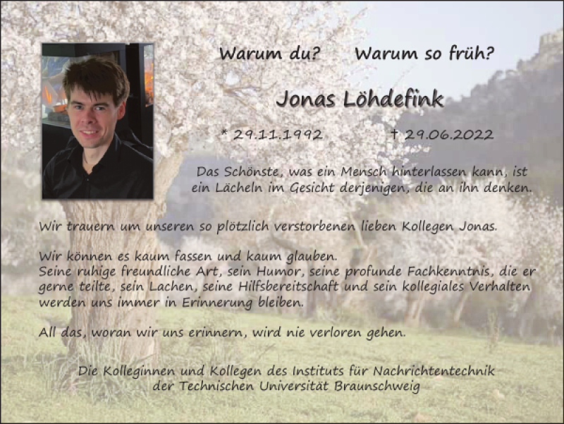  Traueranzeige für Jonas Löhdefink vom 15.07.2022 aus Braunschweiger Zeitung