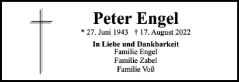Traueranzeige von Peter Engel von Braunschweiger Zeitung