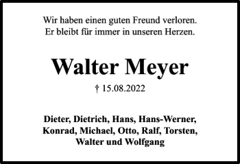 Traueranzeige von Walter Meyer von Braunschweiger Zeitung