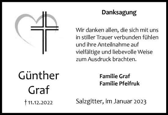 Traueranzeige von Günther Graf von Salzgitter-Zeitung