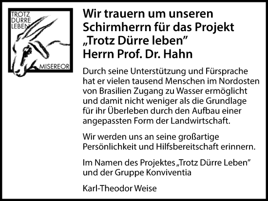 Traueranzeige von Herrn Hahn von Wolfsburger Nachrichten