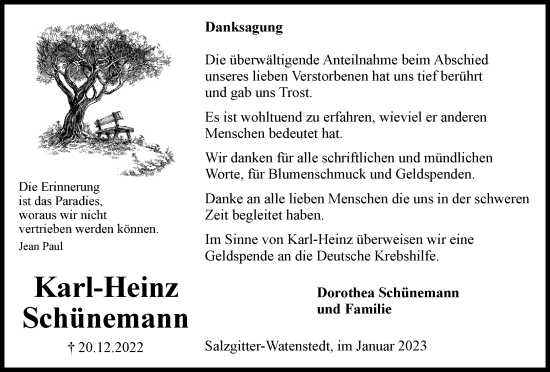Traueranzeige von Karl-Heinz Schünemann von Salzgitter-Zeitung