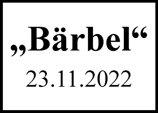 Traueranzeige von Bärbel  von Braunschweiger Zeitung