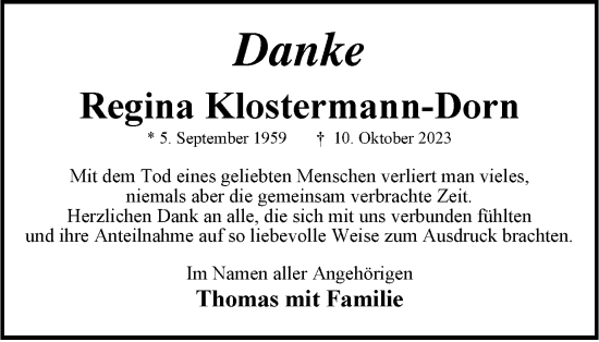 Traueranzeige von Regina Klostermann-Dorn von Braunschweiger Zeitung