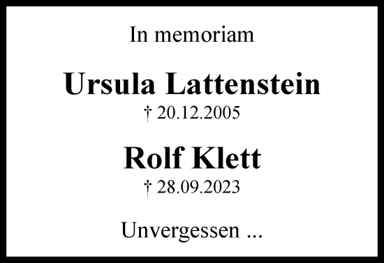 Traueranzeige von Ursula und Rolf  von Braunschweiger Zeitung