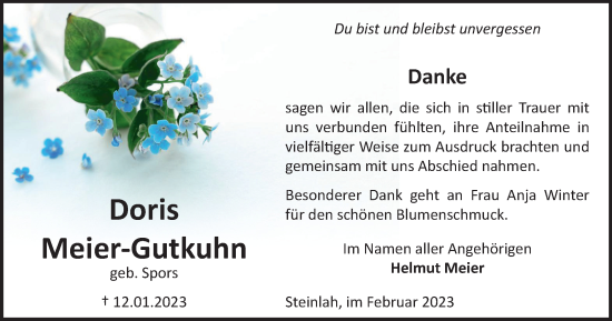 Traueranzeige von Doris Meier-Gutkuhn von Salzgitter-Zeitung