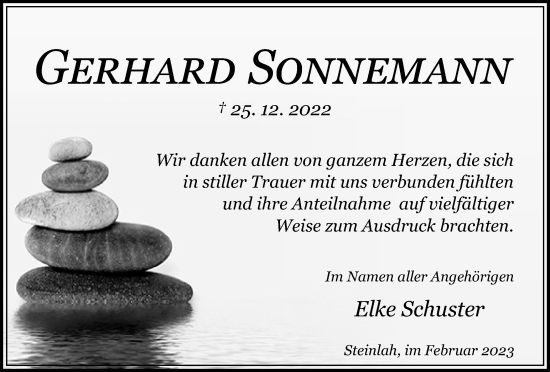 Traueranzeige von Gerhard Sonnemann von Salzgitter-Zeitung