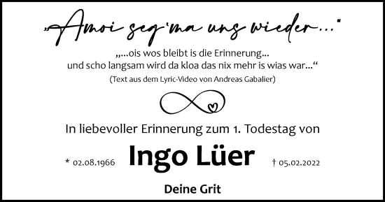 Traueranzeige von Ingo Lüer von Salzgitter-Zeitung