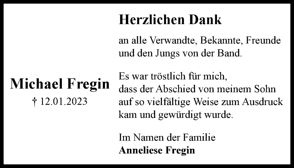  Traueranzeige für Michael Fregin vom 18.02.2023 aus Braunschweiger Zeitung