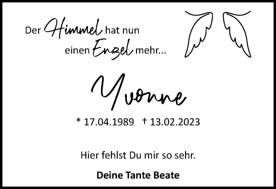 Traueranzeige von Yvonne Karlauf von Salzgitter-Zeitung