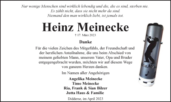 Traueranzeige von Heinz Meinecke von Braunschweiger Zeitung