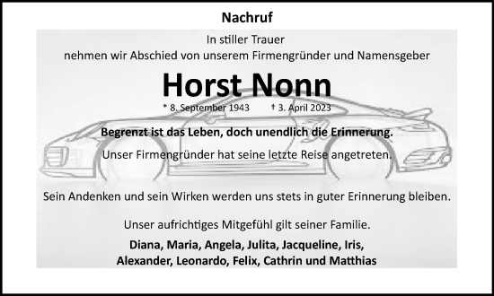 Traueranzeige von Horst Nonn von Braunschweiger Zeitung