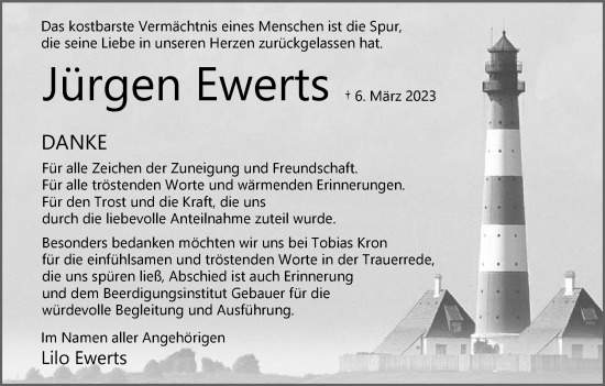 Traueranzeige von Jürgen Ewerts von Wolfsburger Nachrichten