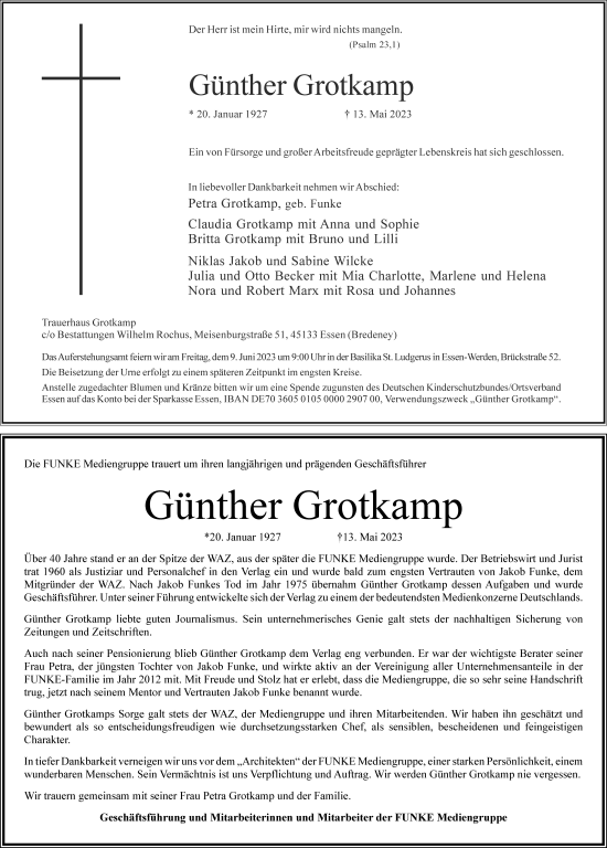 Traueranzeige von Günther Grotkamp von Braunschweiger Zeitung