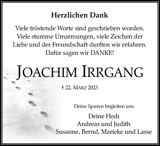 Traueranzeige von Joachim Irrgang von Salzgitter-Zeitung