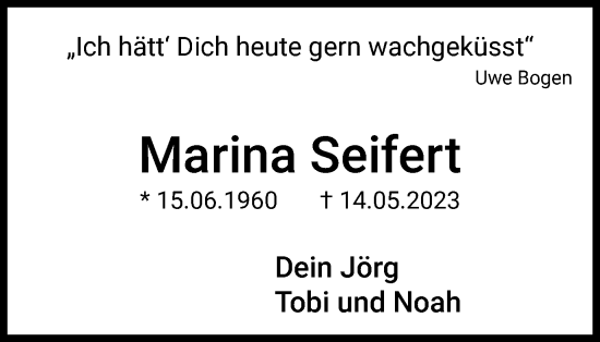 Traueranzeige von Marina Seifert von Braunschweiger Zeitung