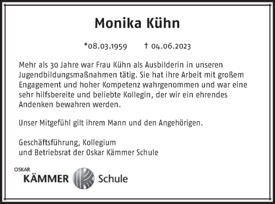 Traueranzeige von Monika Kühn von Braunschweiger Zeitung
